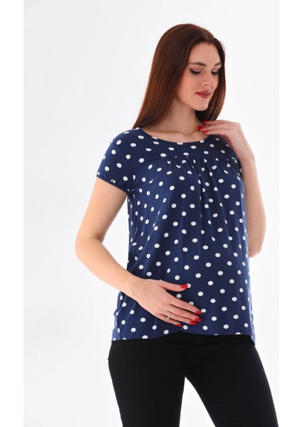 Hamile Yumuşak Esnek Kumaş Puantiyeli Bluz fiyatları