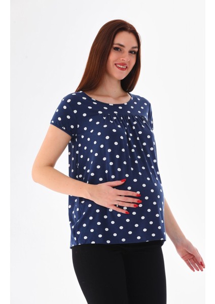 Hamile Yumuşak Esnek Kumaş Puantiyeli Bluz modelleri