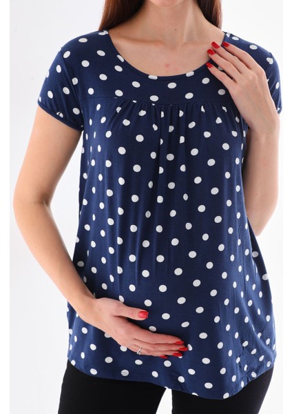 Hamile Yumuşak Esnek Kumaş Puantiyeli Bluz fırsatları