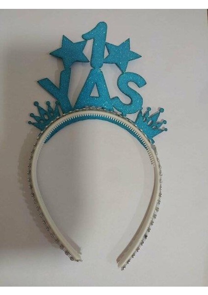 1 Yaş Mavi Eva Parti Tacı