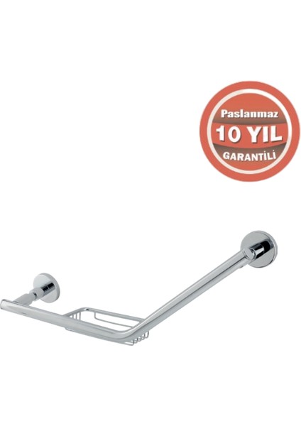 Paslanmaz Pirinç Flora Küvet Tutamağı Süngerlikli 40 cm
