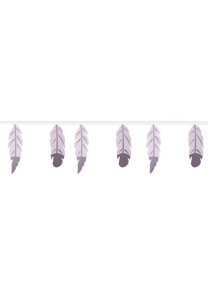 Ipe Dizili Gümüş Kağıt Tüy Süsler