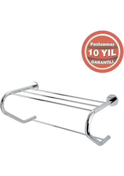 Paslanmaz Pirinç Flora Destekli Raf Havluluk 50 cm