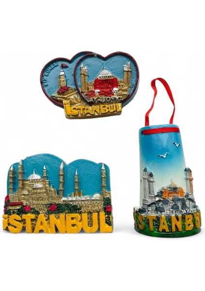 Magnet, Buzdolabı Magneti, 3 Adet Polyester Magnet Seti Mutfak Süsü, Ev Dekor Istanbul Temalı Galata fiyatları