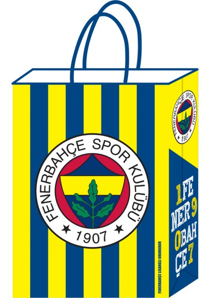 Fenerbahçe Büküm Saplı Kağıt Çanta 18X24CM 12'li