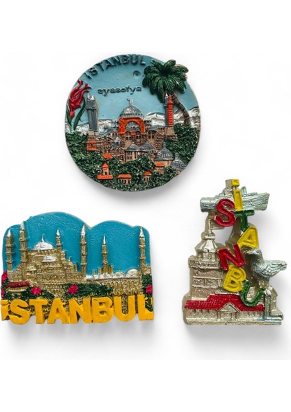 Magnet, Buzdolabı Magneti, 3 Adet Polyester Magnet Seti Mutfak Süsü, Ev Dekor Istanbul Temalı Galata fiyatları
