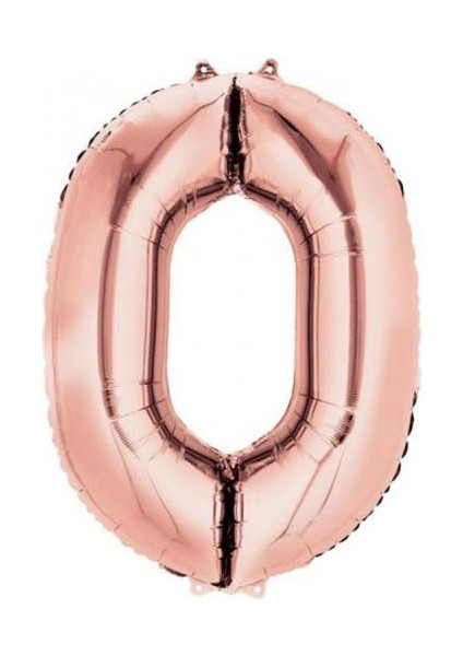 0 Rakam Folyo Balon Rose Gold 100CM