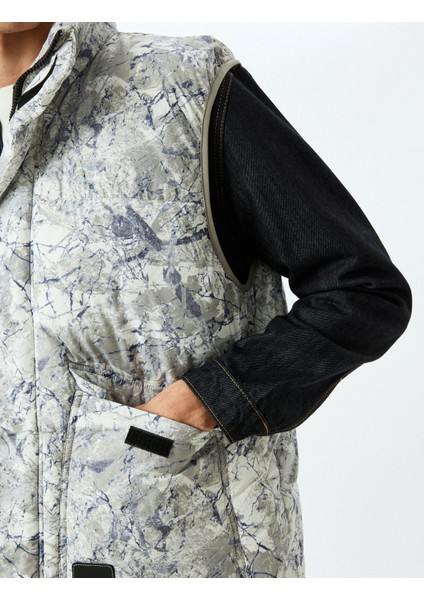 Fermuarlı Slim Fit Etiket Detaylı Dik Yaka Şişme Yelek indirimleri