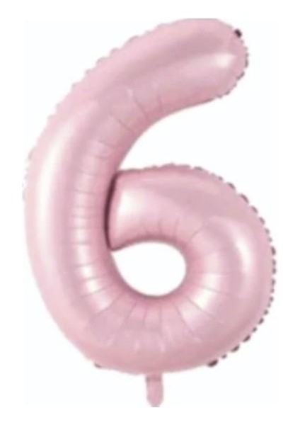 6 Rakam Folyo Balon Pembe 75CM