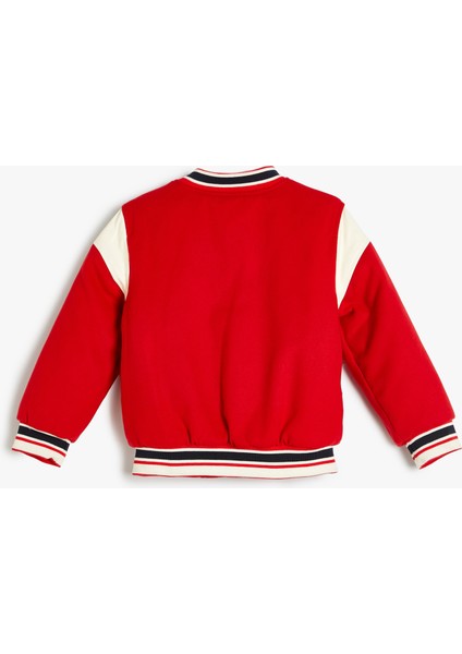 Oversize Kolej Ceket Aplike Detaylı Uzun Kollu Renk Bloklu Çıtçıt Kapamalı fırsatları