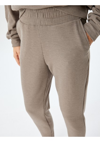 Cepli Slim Fit Fitilli Örme Pijama Altı