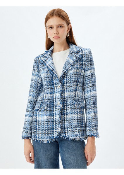 Tüvit Ceket Püsküllü Kruvaze Kapaklı Cep Detaylı modelleri