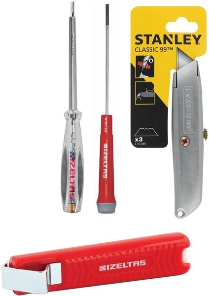 6 Parça Set Pense 180 mm Yan Keski 160 mm - Izeltaş - Stanley modelleri