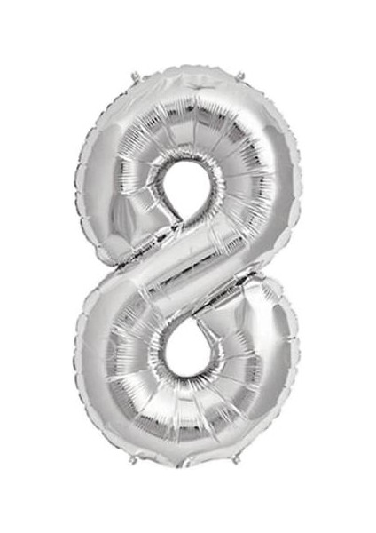 8 Rakam Folyo Balon Gümüş 75CM