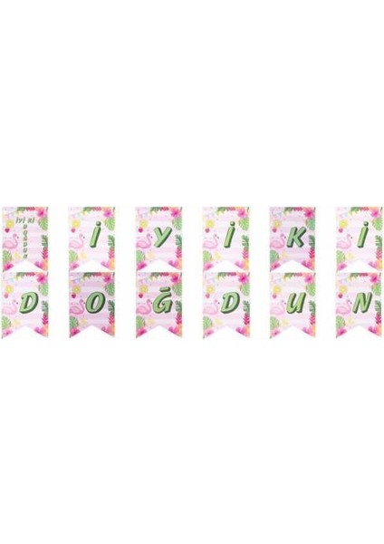 Flamingo Iyi Ki Doğdun Harf Banner