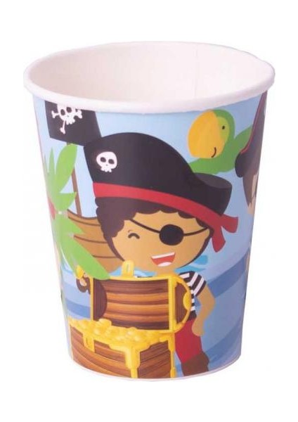 Sevimli Korsanlar Hazine Avı Karton Bardak 8'li