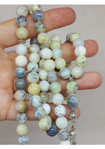 Beyaz Alacalı Opal Taşı 99LUK Tesbih 8mm (36140) fiyatları