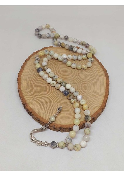 Beyaz Alacalı Opal Taşı 99LUK Tesbih 8mm (36140) fırsatları