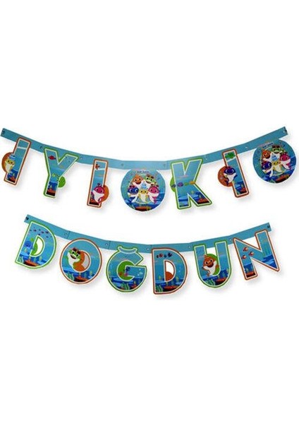 Baby Shark Iyi Ki Doğdun Harf Banner