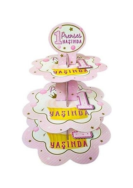 Prenses 1 Yaşında Pembe Kek Standı