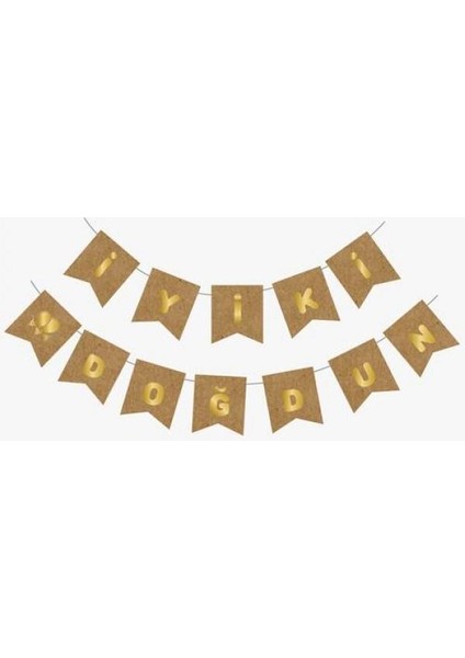 Iyi Ki Doğdun Kraft Altın Harf Banner