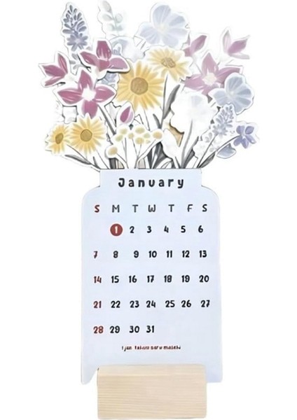 2024 TAKVIMI,2024 Bloomy Flowers Masa Takvimi, Küçük Masa Takvimi, Komik Benzersiz Bloomy Flower Masa Takvimi 2024 (Yurt Dışından)