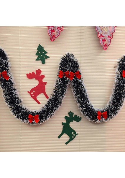 M Noel Arifesi Dekorasyon Bar Üstleri Şerit Garland Noel Ağacı Mutfak Süsleri Parti Dekorasyon Prop-Kırmızı (Yurt Dışından)