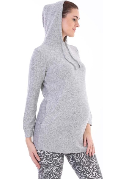 Hamile Esnek Yumoş Kumaş Kapşonlu Sweatshirt modelleri