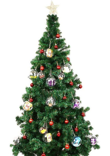 60 Adet Plastik Içi Boş Top Noel Içi Boş Top Dekorasyon Topu Gökyüzü Pencere Şeffaf Top Şeker Paketleme Kutusu (Yurt Dışından)