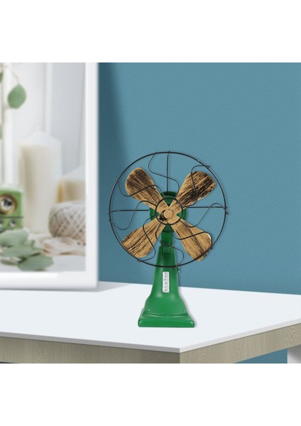 Retro Nostaljik Fan Ev Vintage Fan Minyatür Avrupa Tarzı Figürler Ev Dekor Yeşil (Yurt Dışından) fiyatları