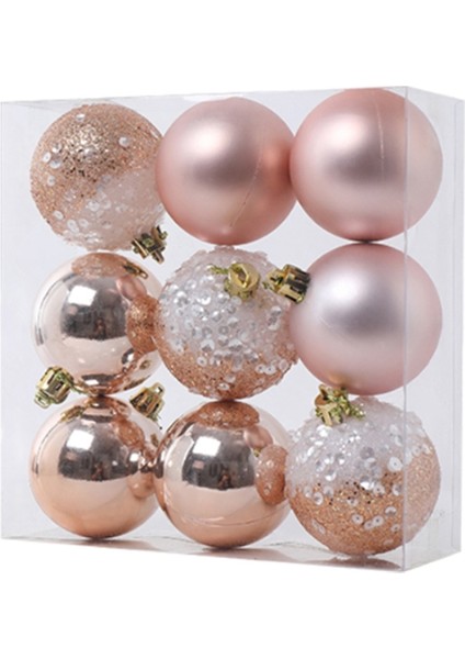 9 Pcs Noel Top Süsler Noel Ağacı Süsleri Ev Yeni Yıl Partisi Dekoru Için Asılı Toplar - 2.36 Inç, Şampanya (Yurt Dışından)