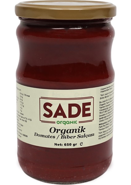 Organik Karışık Salça (Domates ve Biber) 650 gr