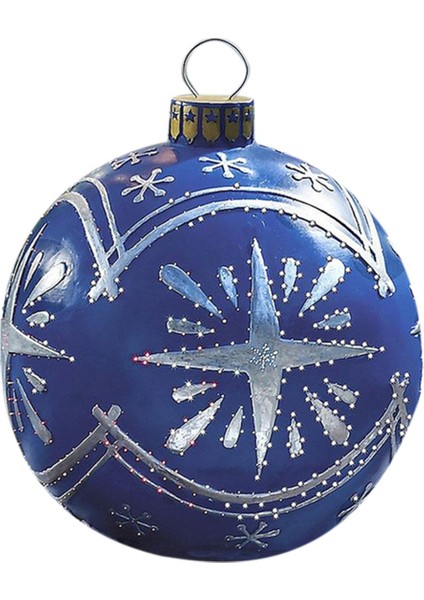 60 cm Noel Topu Dekorasyon Açık Noel Süs Pvc Şişme Oyuncak Top Ev Noel Hediyesi LED Işık Olmadan C (Yurt Dışından)