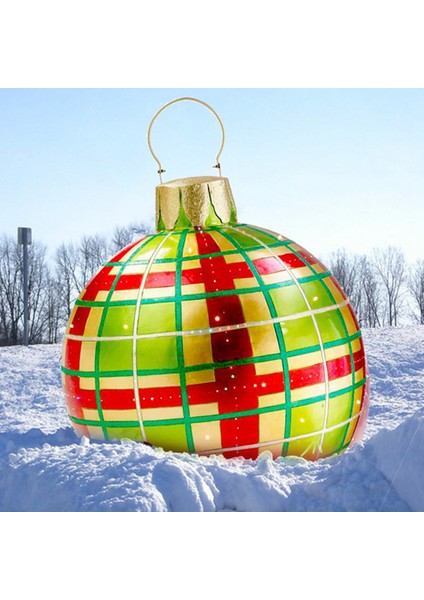 60 cm Noel Topu Dekorasyon Açık Noel Süs Pvc Şişme Oyuncak Top Ev Noel Hediyesi LED Işık Olmadan C (Yurt Dışından) indirimleri