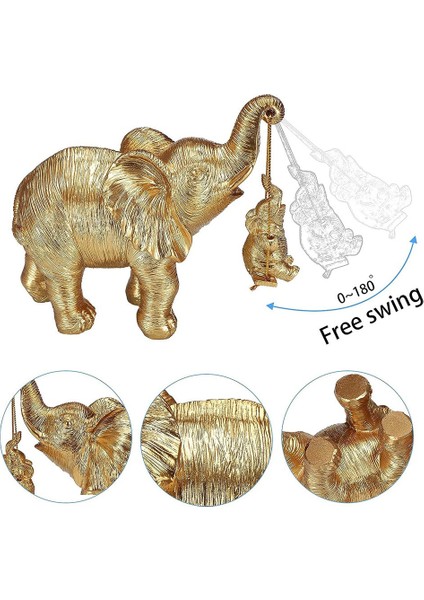 Fil Heykeli. Altın Fil Dekoru Iyi, Sağlık, Güç Getirir Fil Hediyeleri, Uygulanabilir Ev Dekorasyonları (Yurt Dışından)