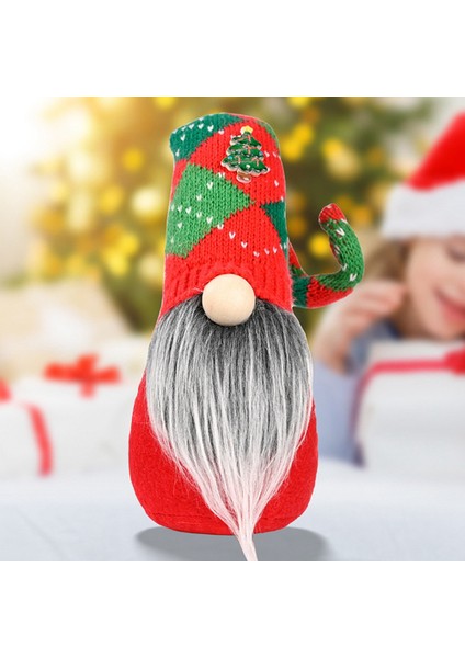 Cüce Goblin Noel Ev Dekor Nordic Gnome Arazi Tanrı Peluş Bebek Yüzü Olmayan Gnome Noel Süsleri Santa Gnome Rudolph A (Yurt Dışından)