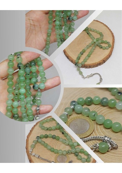 Prehnit (Prinayt) Taşı 99LUK Tesbih 8mm (53076)