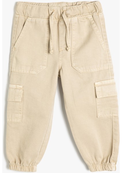 Jogger Pantolon Beli Lastikli Cepli Pamuklu