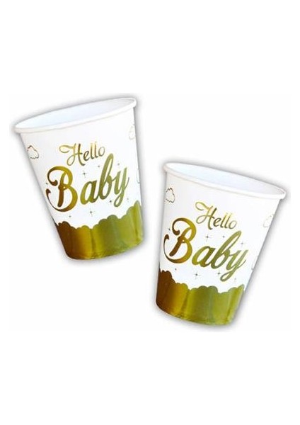 Hello Baby Altın Karton Bardak 6'lı