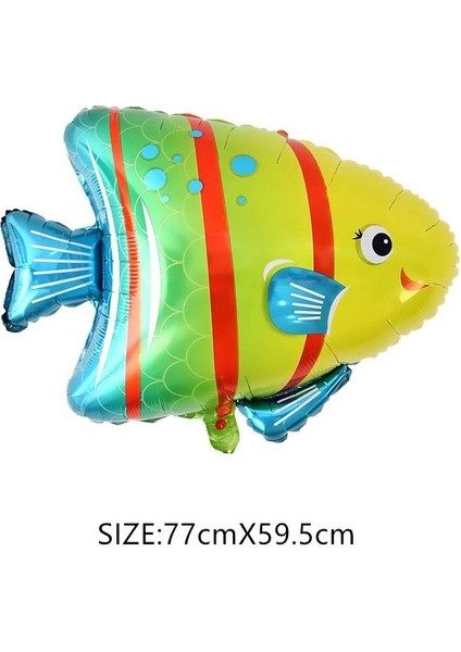 Çizgili Balık Folyo Balon 77X60CM