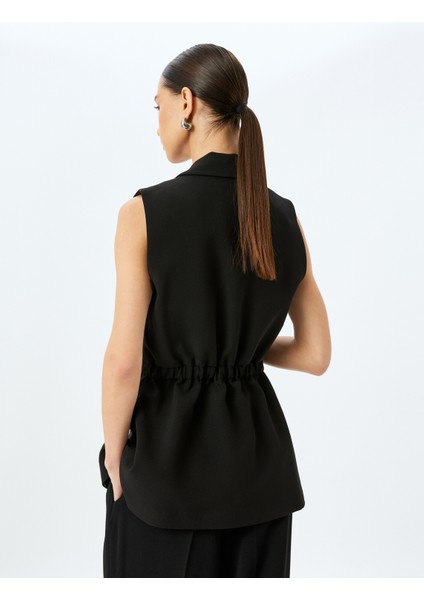 Kemerli Kruvaze Uzun Blazer Yelek fırsatları