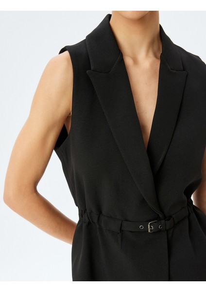 Kemerli Kruvaze Uzun Blazer Yelek indirimleri