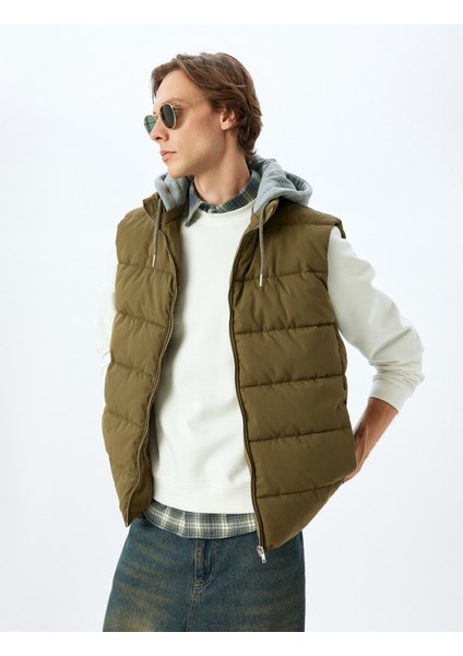 Şişme Yelek Slim Fit Fermuarlı