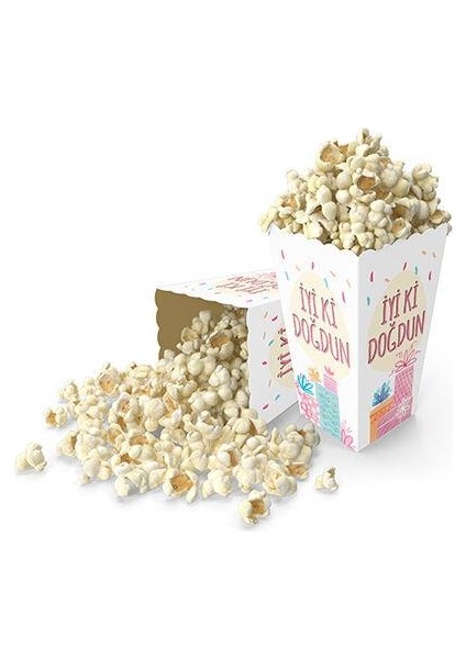 Soft Iyiki Doğdun Mısır Kutusu 8'li