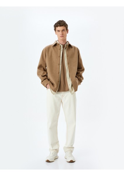 Viskon Karışımlı Uzun Kollu Gömlek