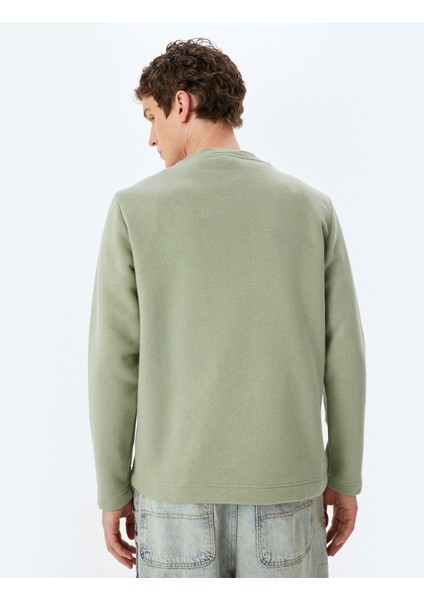 Bisiklet Yaka Pamuk Karışımlı Slogan Işlemeli Sweatshirt fırsatları