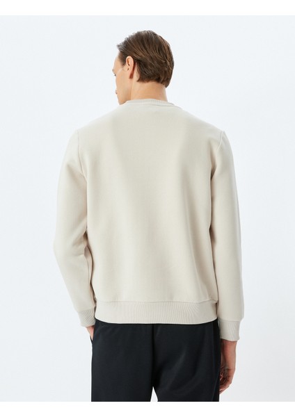 Bisiklet Yaka Pamuk Karışımlı Şardonlu Slogan Işlemeli Sweatshirt fırsatları