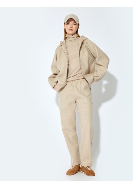 x Şahika Ercümen - Beli Lastikli Cepli Yumuşak Dokulu Kışlık Pantolon