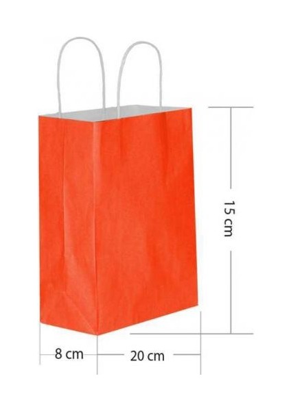 Kırmızı Büküm Saplı Kağıt Çanta 15X20CM 25AD. fiyatları