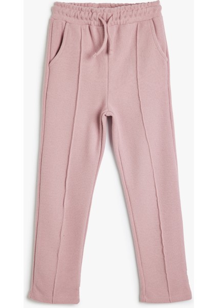 Basic Eşofman Altı Nervürlü Beli Lastikli Cepli